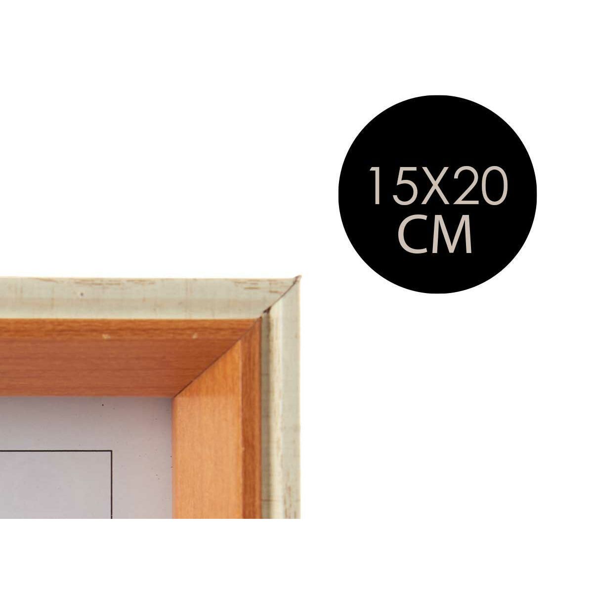 Marco de Fotos Gift Decor 83619 Blanco Marrón Cristal Madera MDF