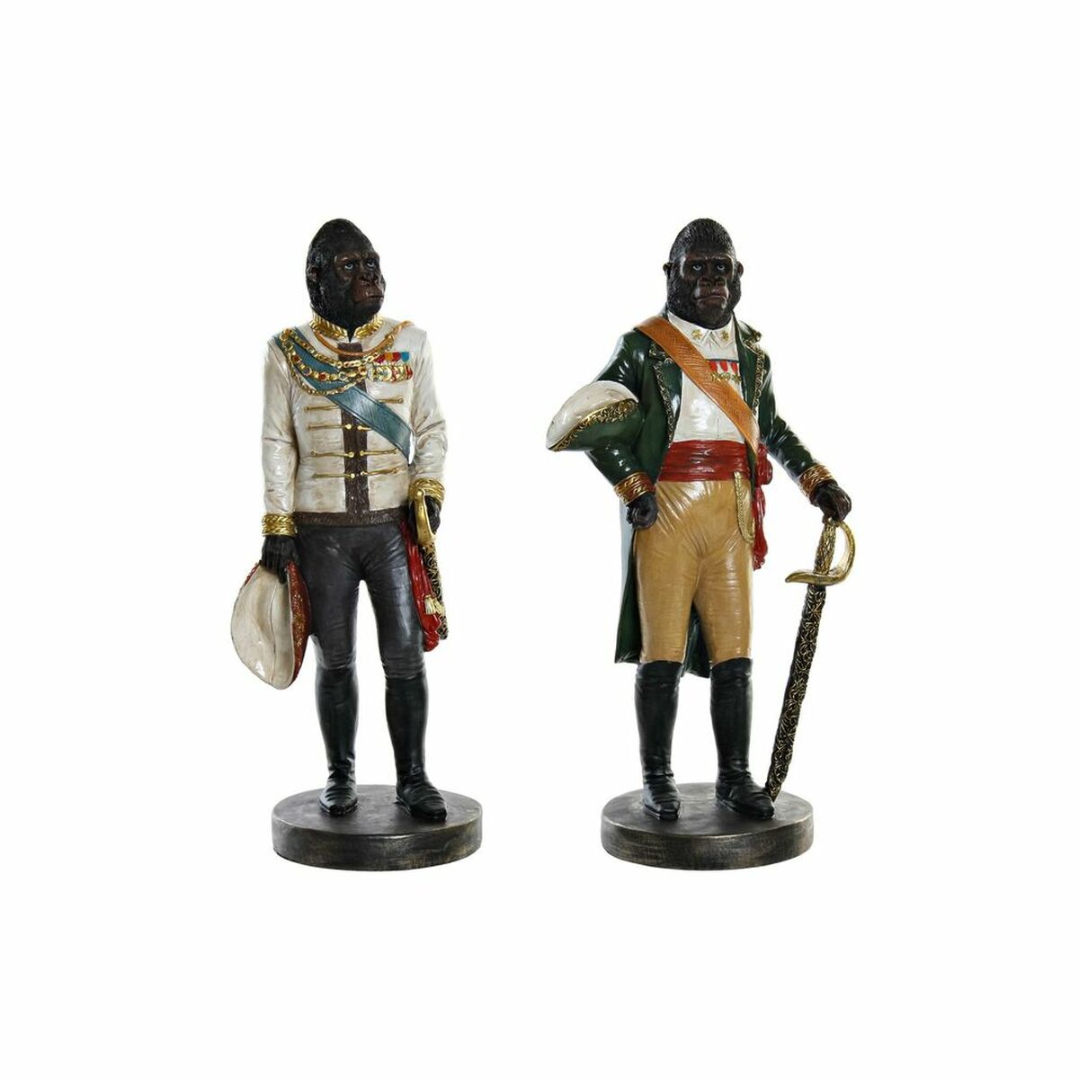 Figura Decorativa DKD Home Decor Resina Gorila (15.5 x 13.5 x 40.5 cm) (2 pcs)