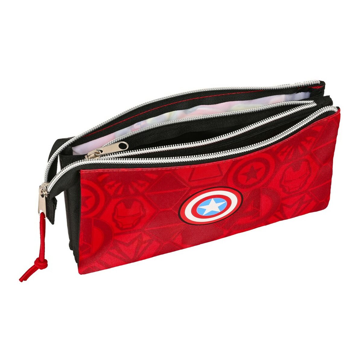 Estuche Escolar The Avengers Infinity Negro Rojo 22 x 12 x 3 cm