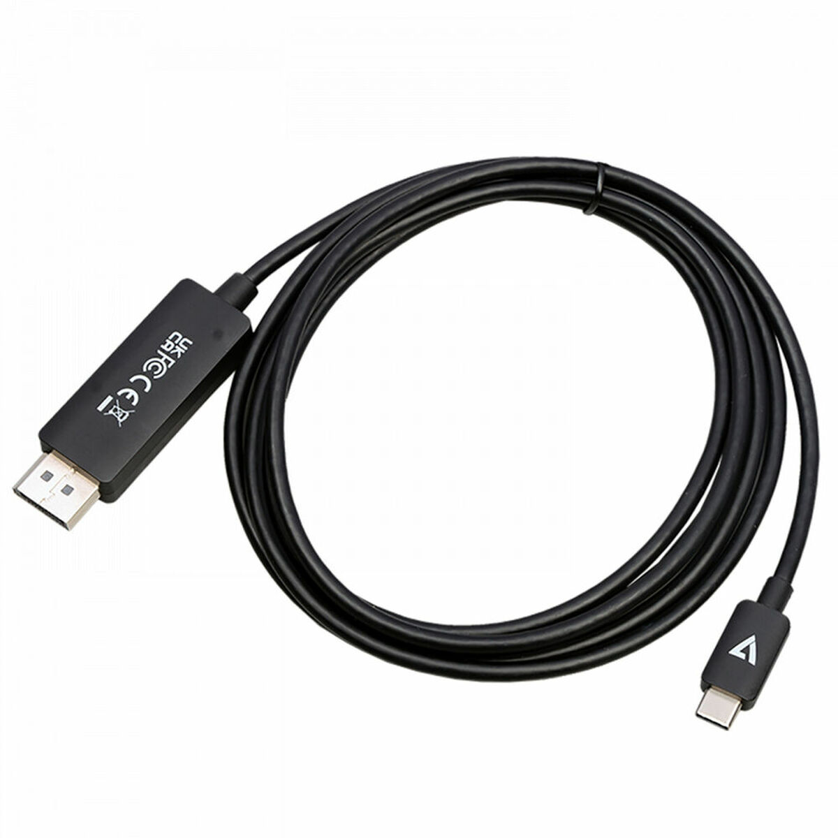 Adaptador USB-C a DisplayPort V7 V7USBCDP14-2M Negro 2 m 8K Ultra HD