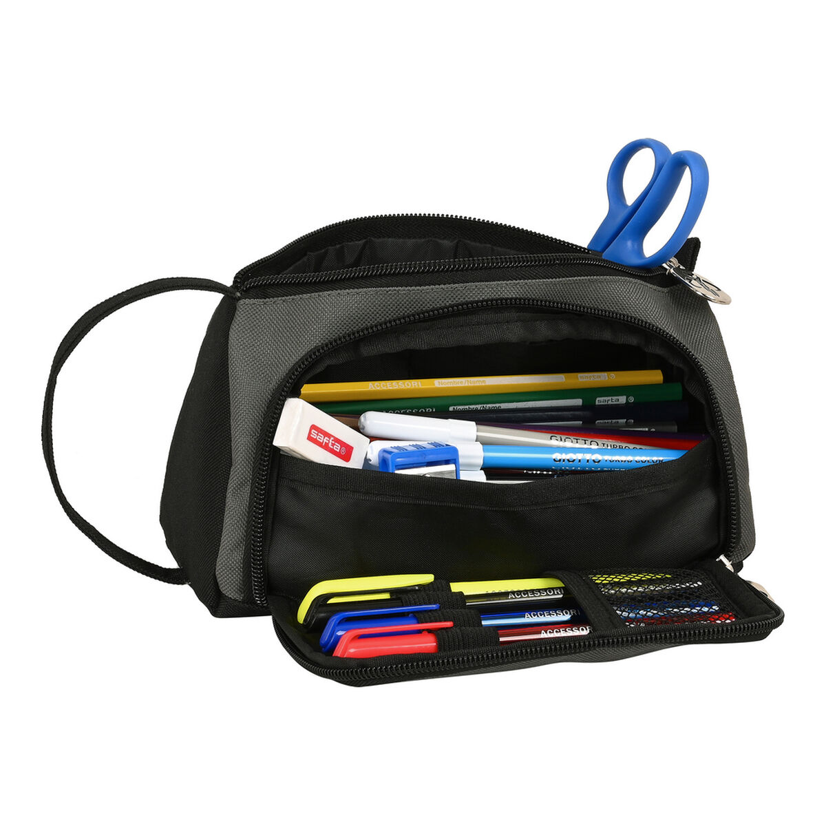 Estuche Escolar The Mandalorian Negro Gris 20 x 11 x 8.5 cm