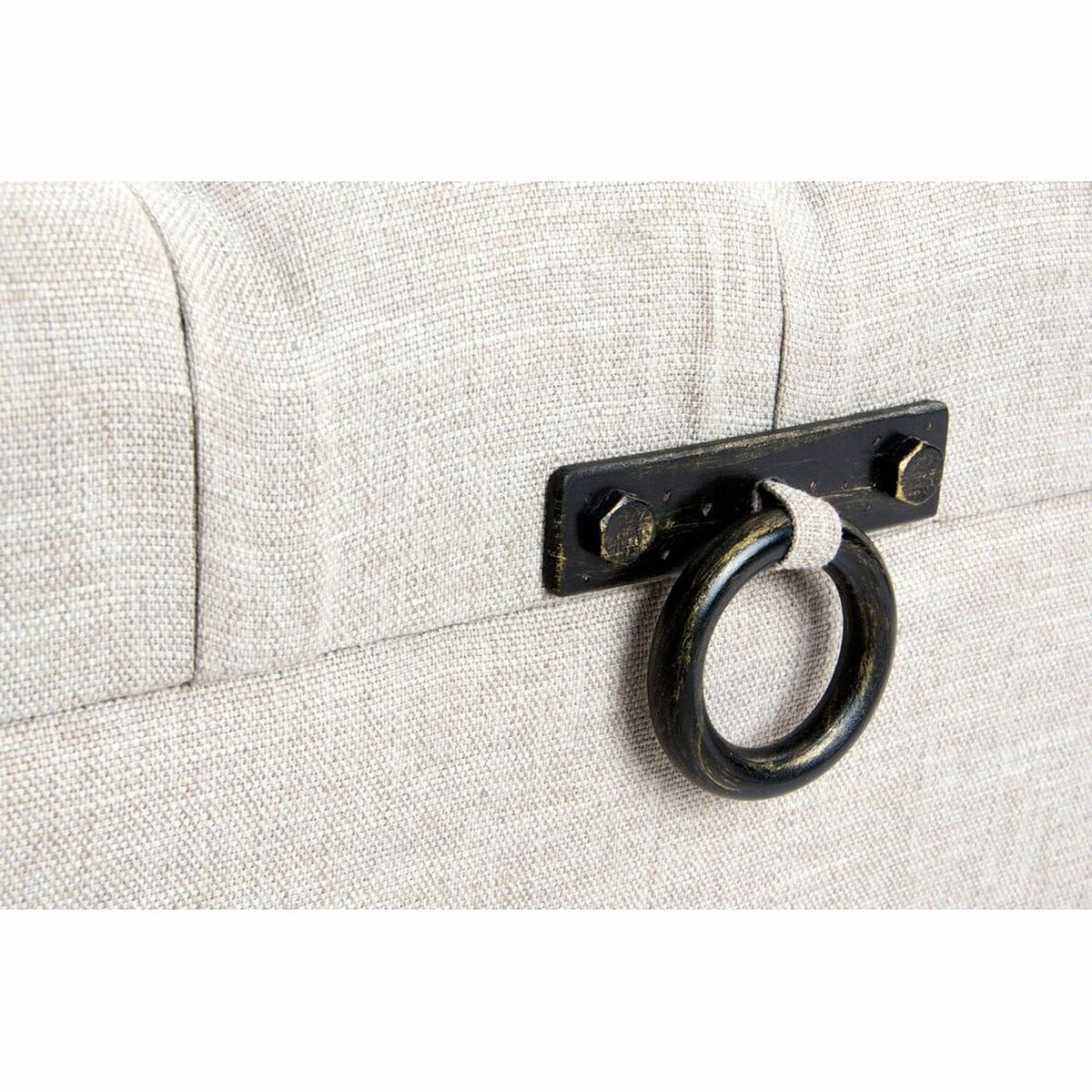 Banqueta DKD Home Decor   Beige Lino Madera MDF (122 x 47 x 43 cm)