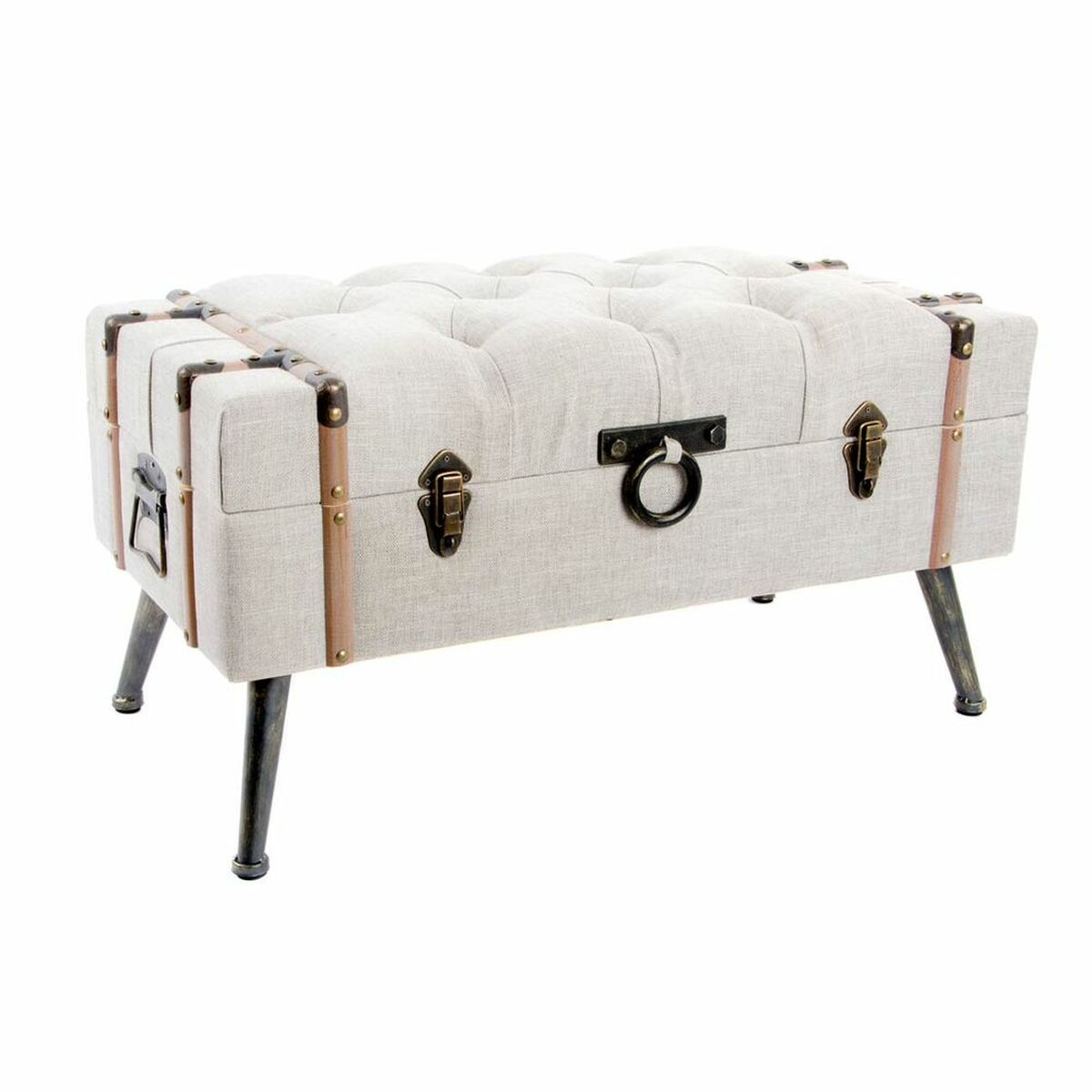 Banqueta DKD Home Decor   Marrón Negro Beige Madera Madera MDF 82 x 42 x 43 cm