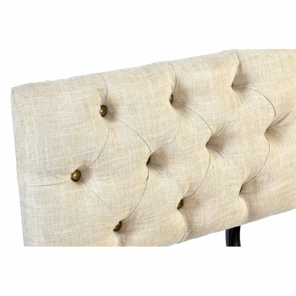 Banqueta DKD Home Decor   Abeto Natural Negro Beige Poliéster (61 x 51 x 77 cm)