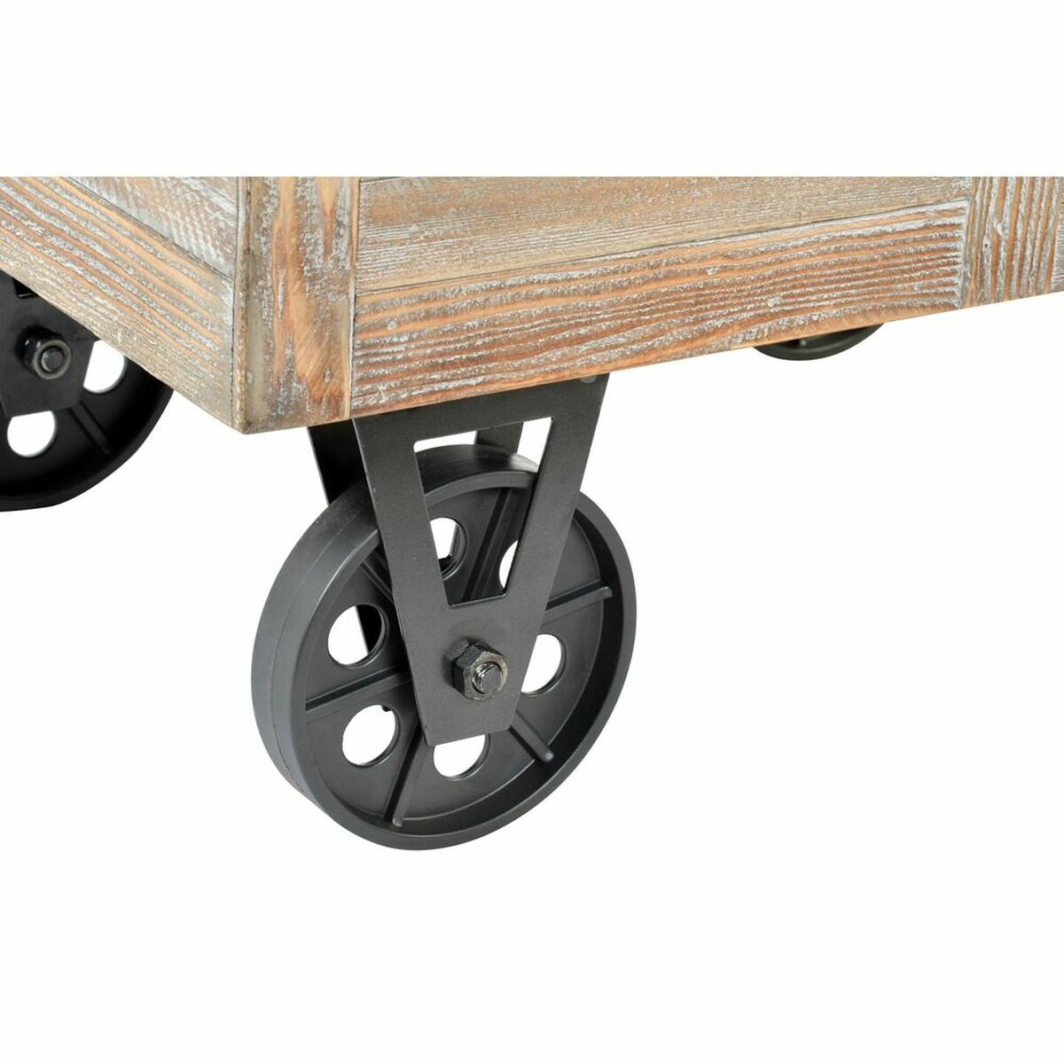 Banqueta DKD Home Decor   Abeto Natural Negro Beige Poliéster (61 x 51 x 77 cm)