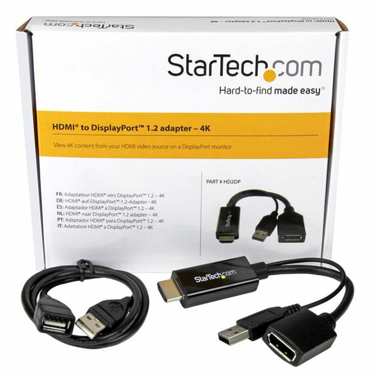Adaptador DisplayPort a HDMI Startech HD2DP                Negro 4K