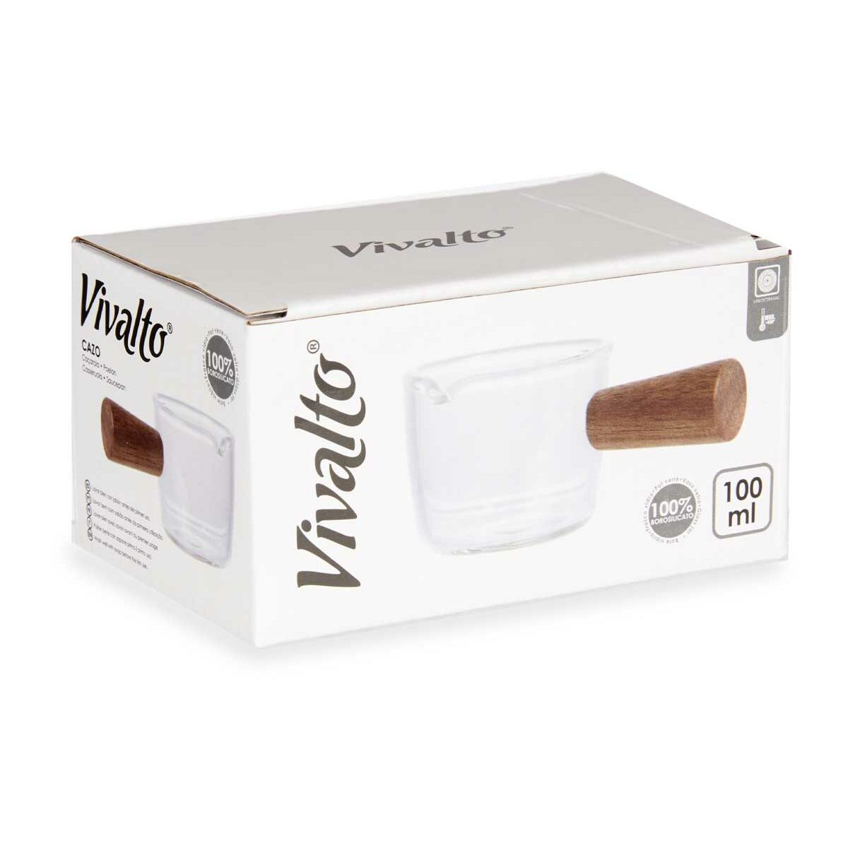 Cazo Vivalto Marrón Transparente Vidrio Vidrio de Borosilicato 100 ml 6,5 x 5 x 10,5 cm