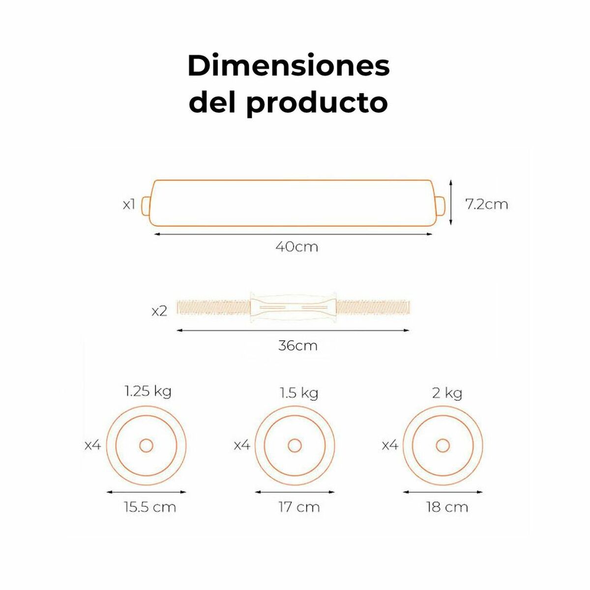 Mancuernas Xiaomi 20 kg 20 kg Negro