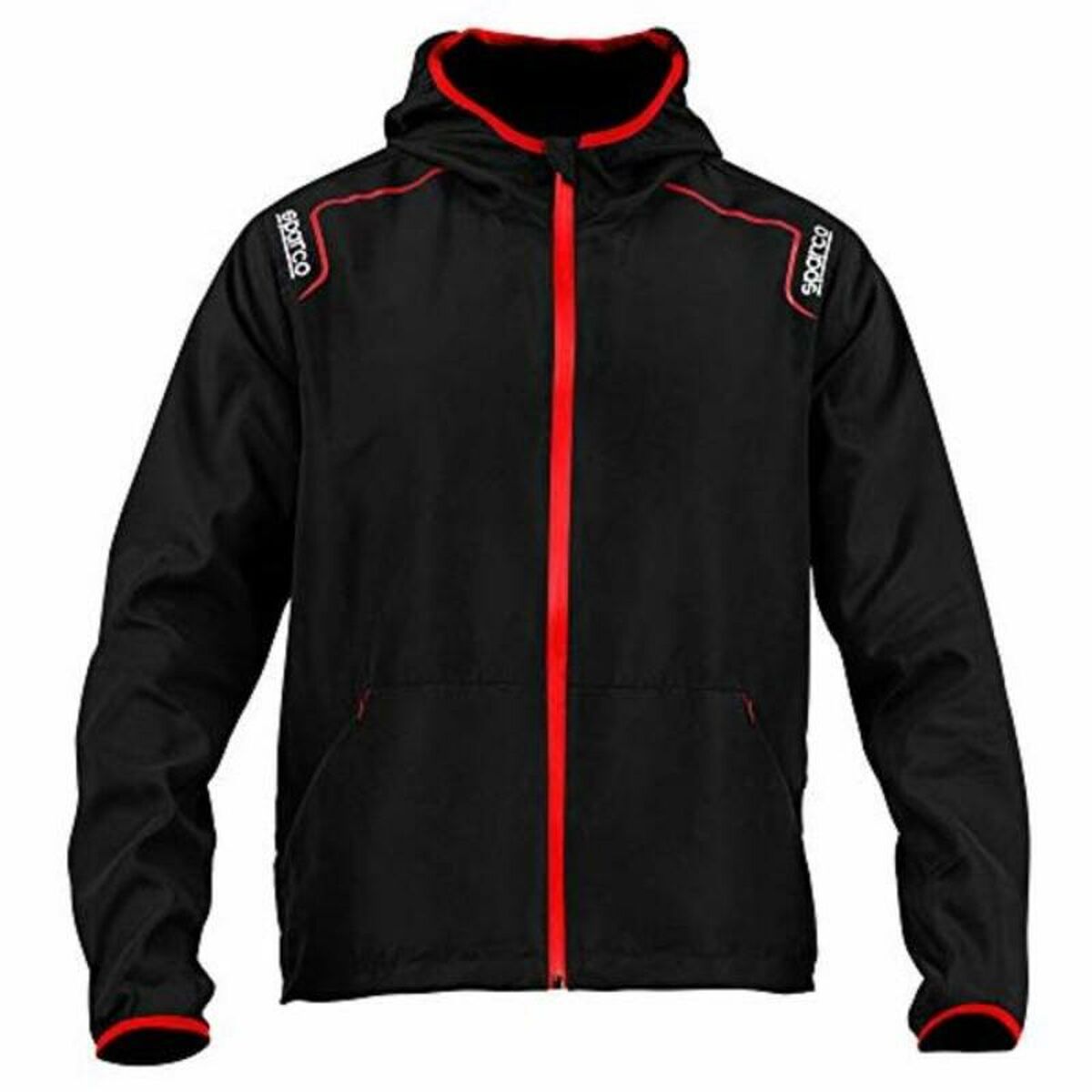 Sudadera con Capucha Sparco S02405NR1S Negro Cortaviento