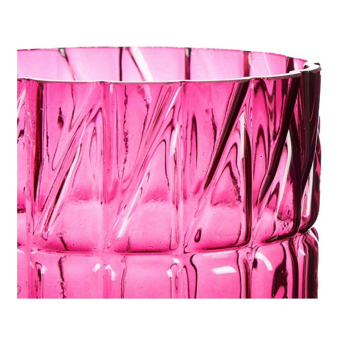 Jarrón Gift Decor Rosa Cristal 13 x 26,5 x 13 cm