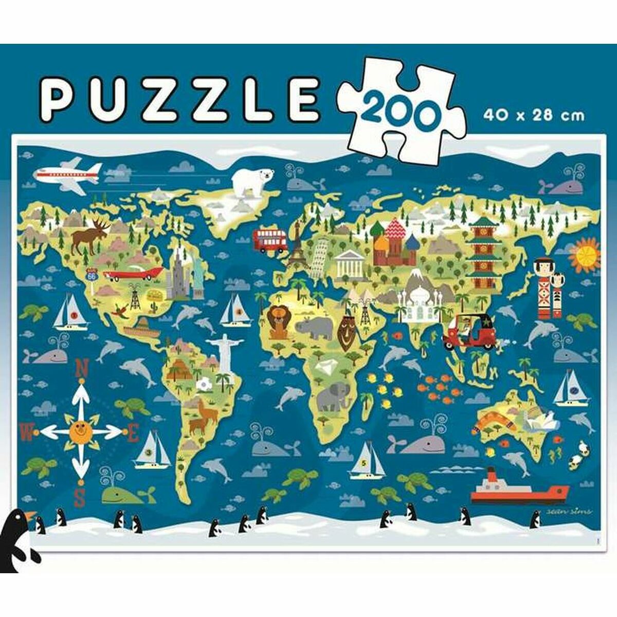 Puzzle Infantil Educa Mapamundi (200 pcs)