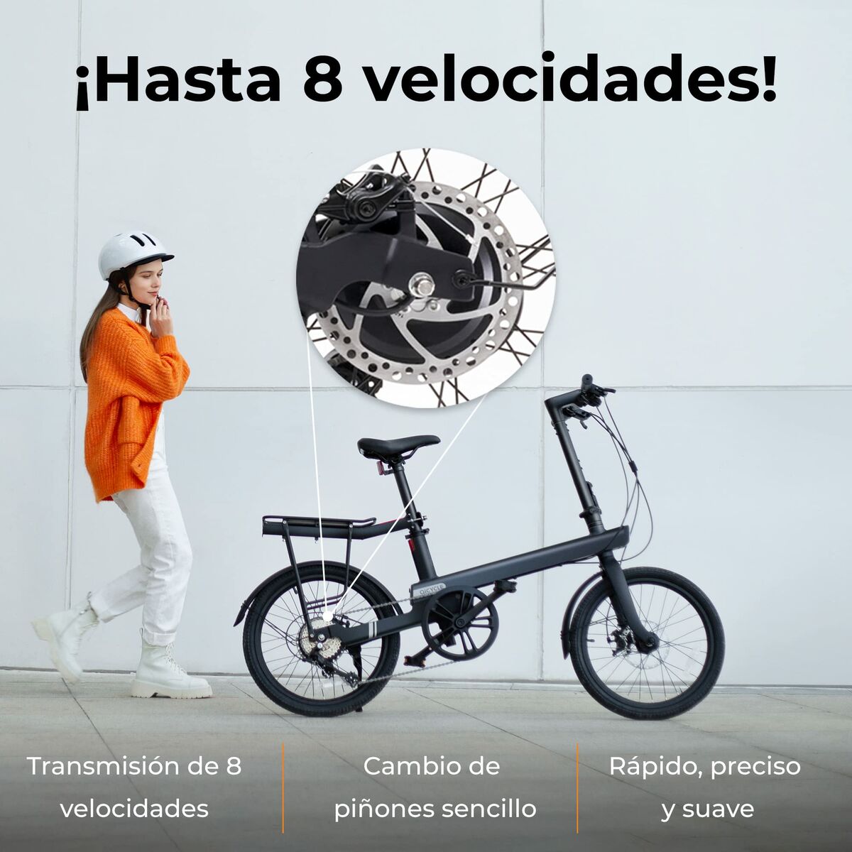 Bicicleta Eléctrica Xiaomi QiCycle C2 Negro 20"