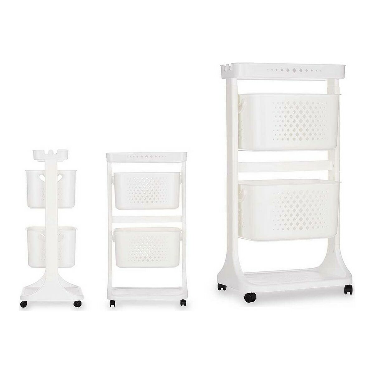 Carrito Verdulero Kinvara Blanco Polipropileno Plástico 33 x 83,5 x 42 cm 35 x 82 x 43 cm
