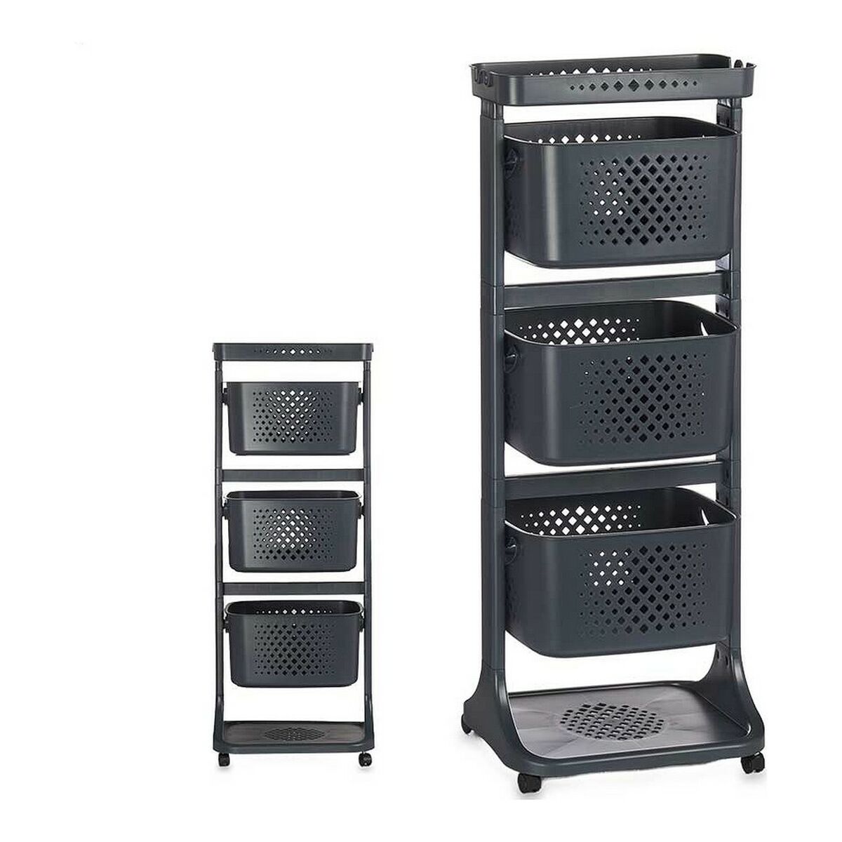 Carrito Verdulero Kinvara Antracita Polipropileno Plástico 33 x 11,2 x 42,5 cm 33 x 11,2 x 42 cm