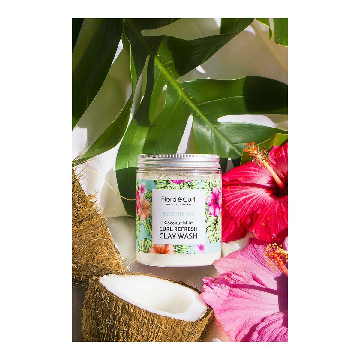 Mascarilla Capilar Anticaída Flora & Curl Soothe Me Menta Coco Arcilla Refrescante 260 g