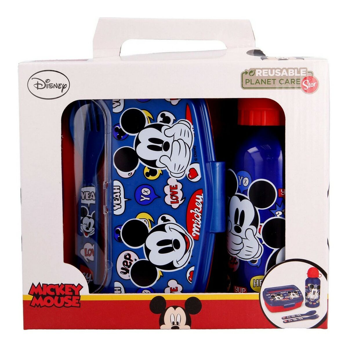 Set de Menaje Infantil Mickey Mouse Happy smiles 21 x 18 x 7 cm Rojo Azul