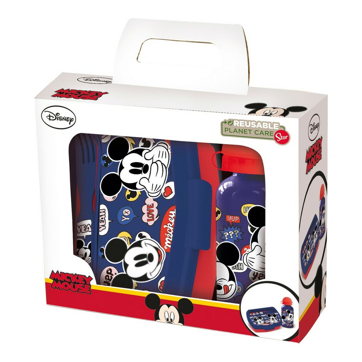 Set de Menaje Infantil Mickey Mouse Happy smiles 21 x 18 x 7 cm Rojo Azul