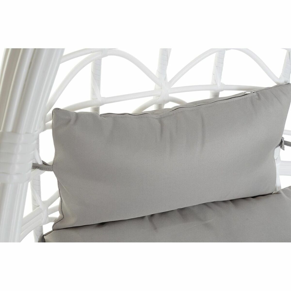 Sillón de jardín colgante DKD Home Decor 90 x 70 x 110 cm Gris Metal ratán sintético Blanco