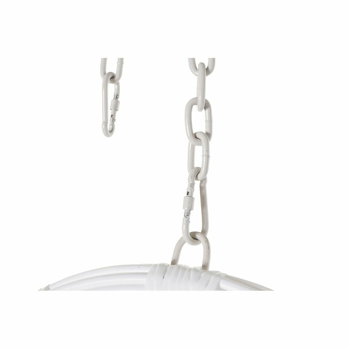 Sillón de jardín colgante DKD Home Decor 90 x 70 x 110 cm Gris Metal ratán sintético Blanco