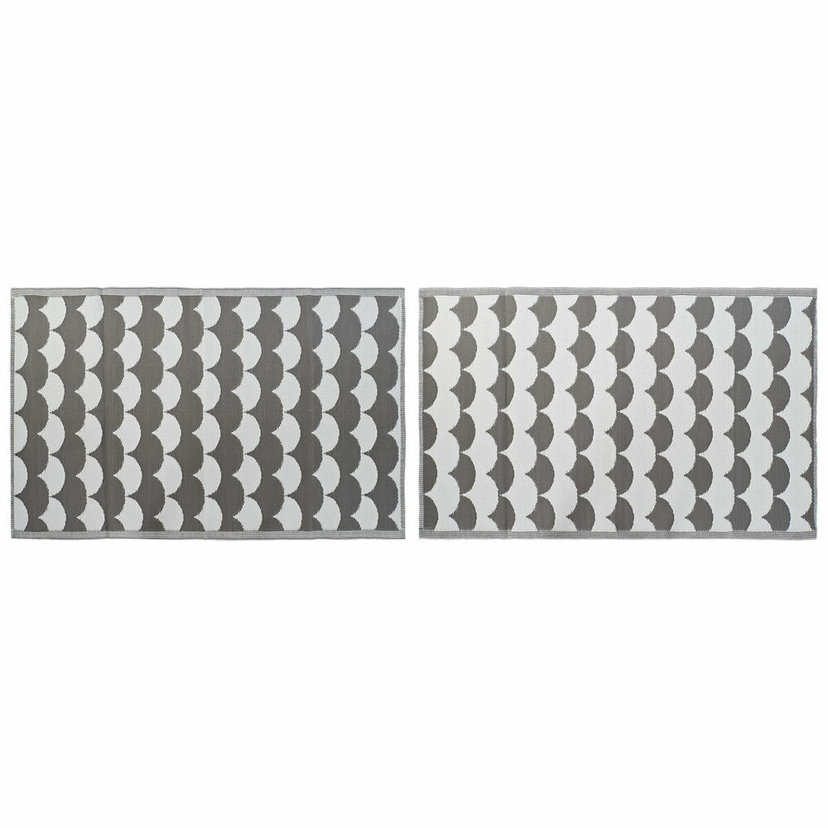 Alfombra DKD Home Decor Gris Ondas Blanco (2 Unidades) (120 x 180 cm)