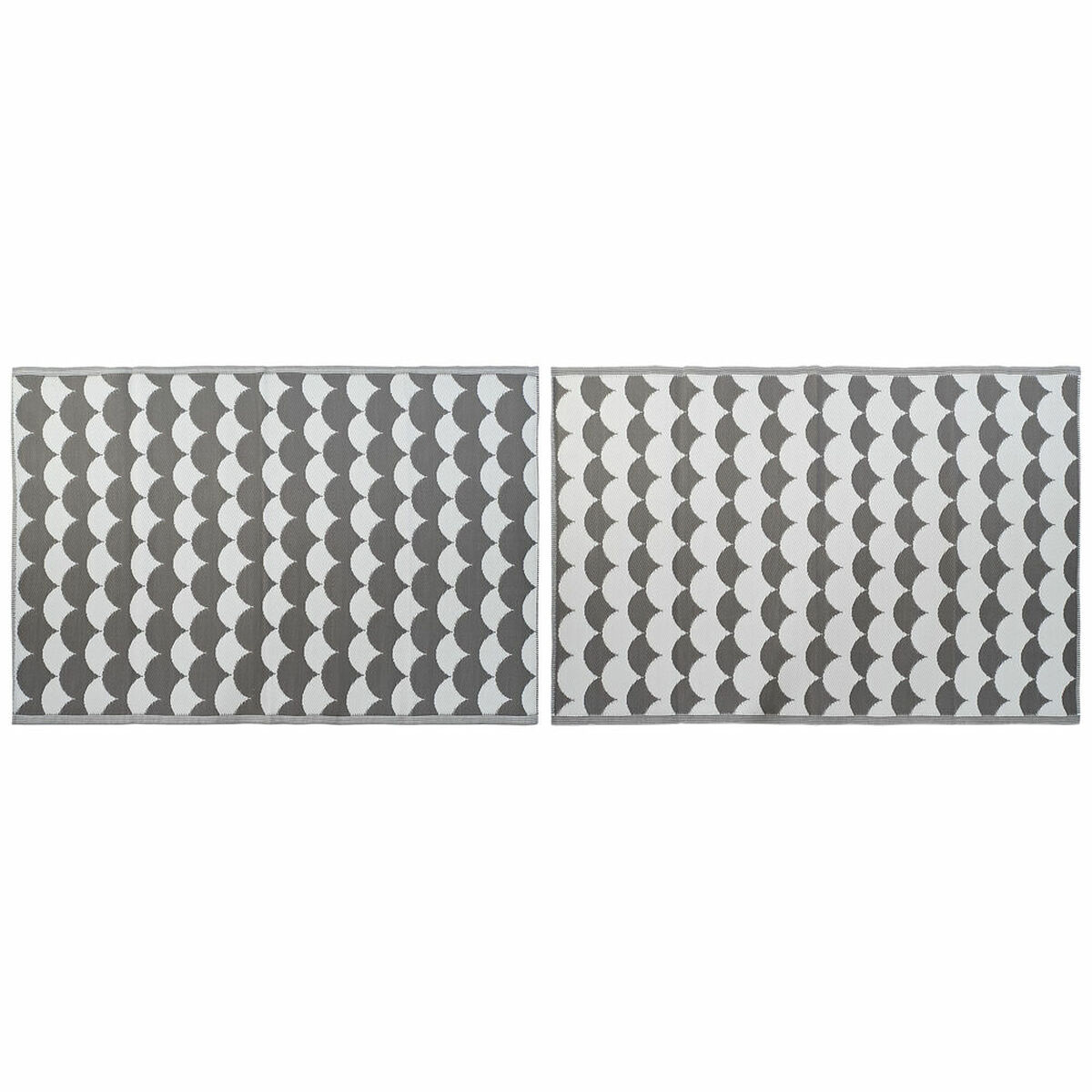 Alfombra DKD Home Decor Gris Ondas Blanco (2 Unidades) (150 x 210 cm)