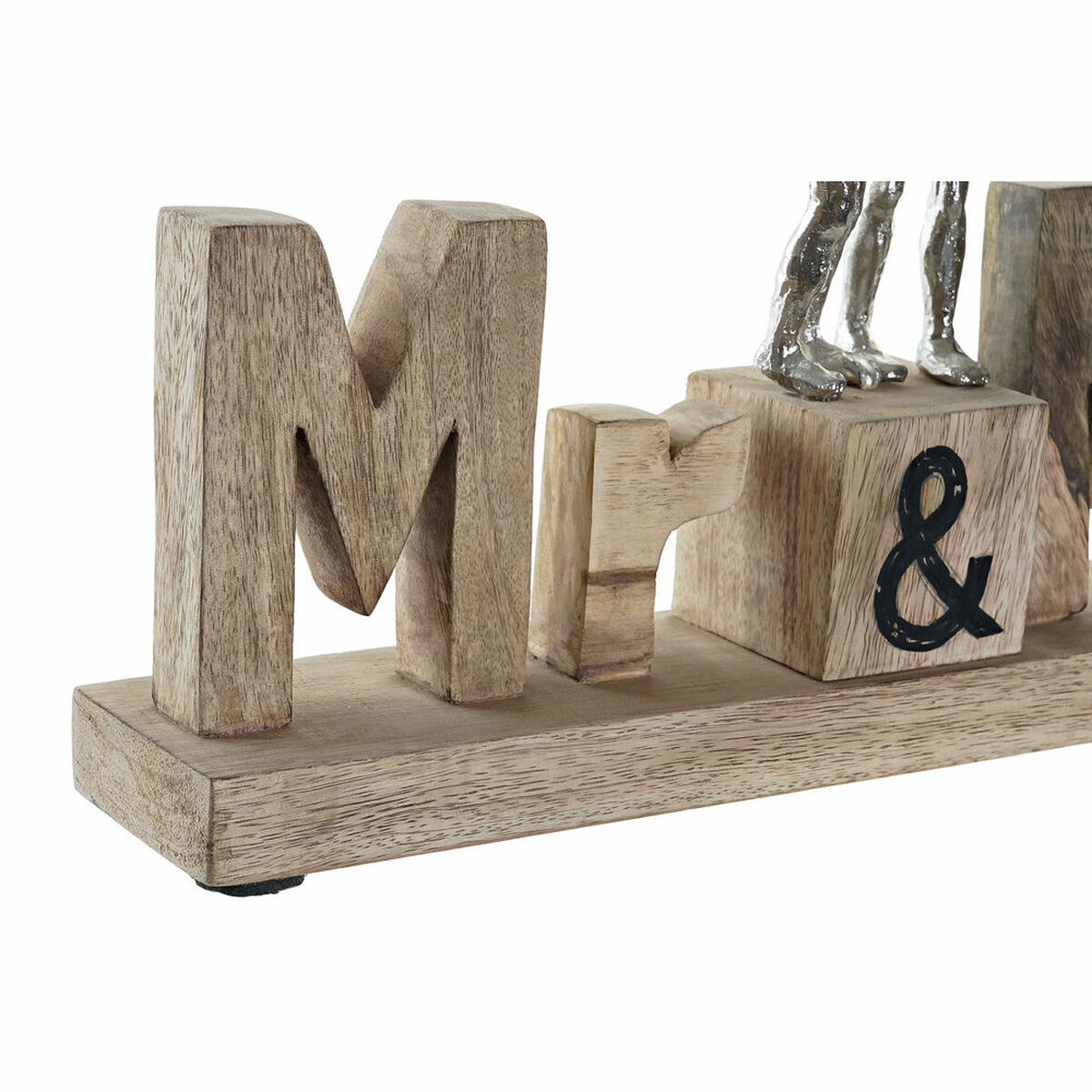 Figura Decorativa DKD Home Decor Mr & Mrs Plateado Aluminio (51 x 7,5 x 28 cm)