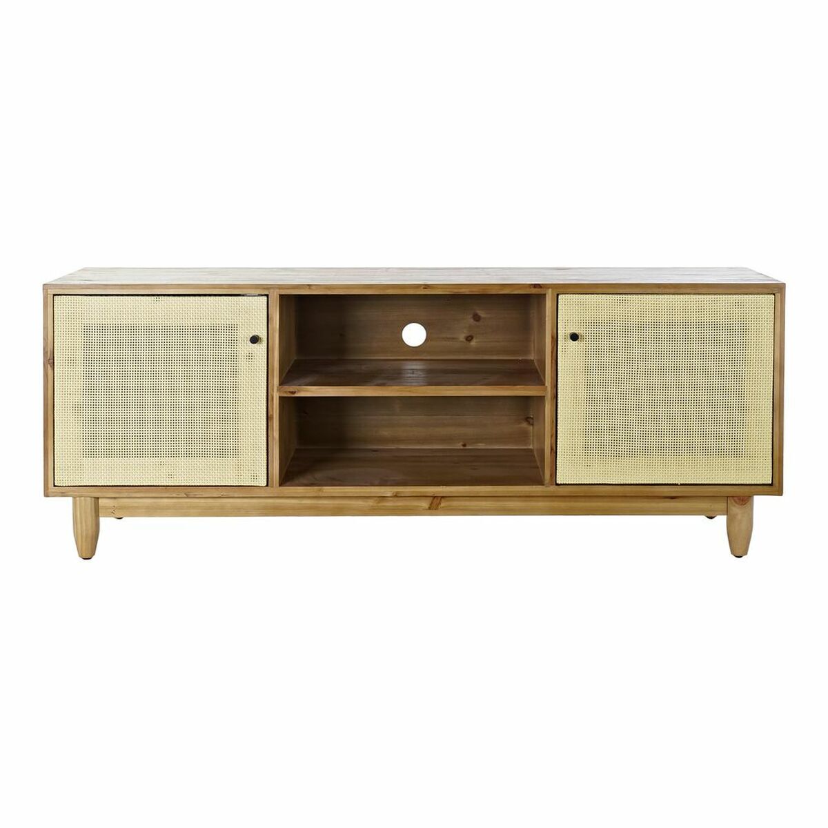 Mueble de TV DKD Home Decor Marrón 140 x 38 x 53 cm Abeto Natural Ratán