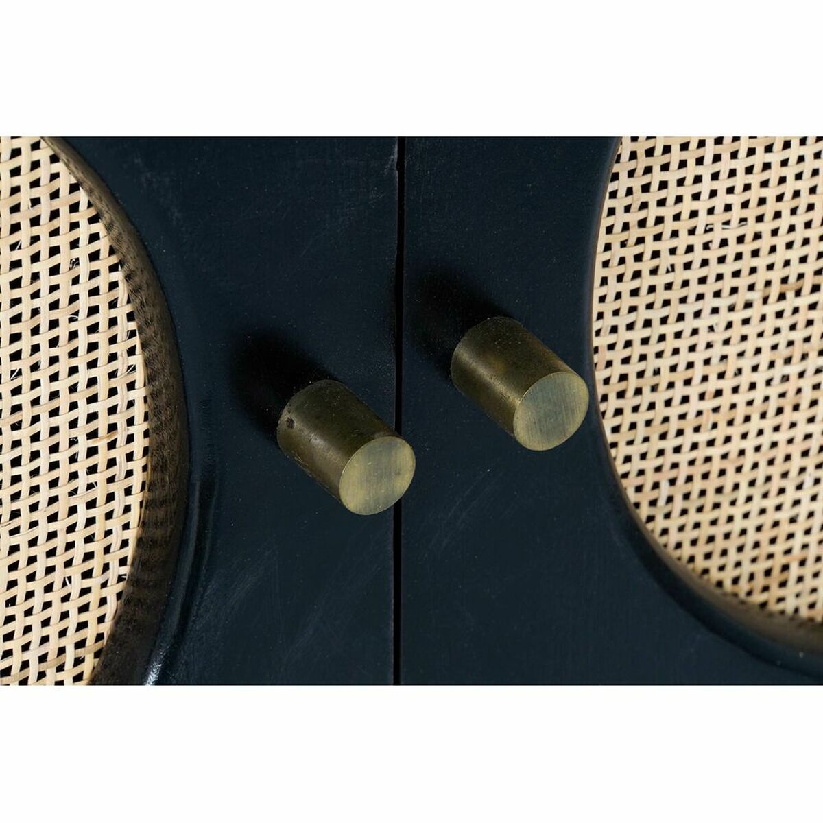 Aparador DKD Home Decor   Negro Natural Ratán Madera de mango 150 x 40 x 65 cm