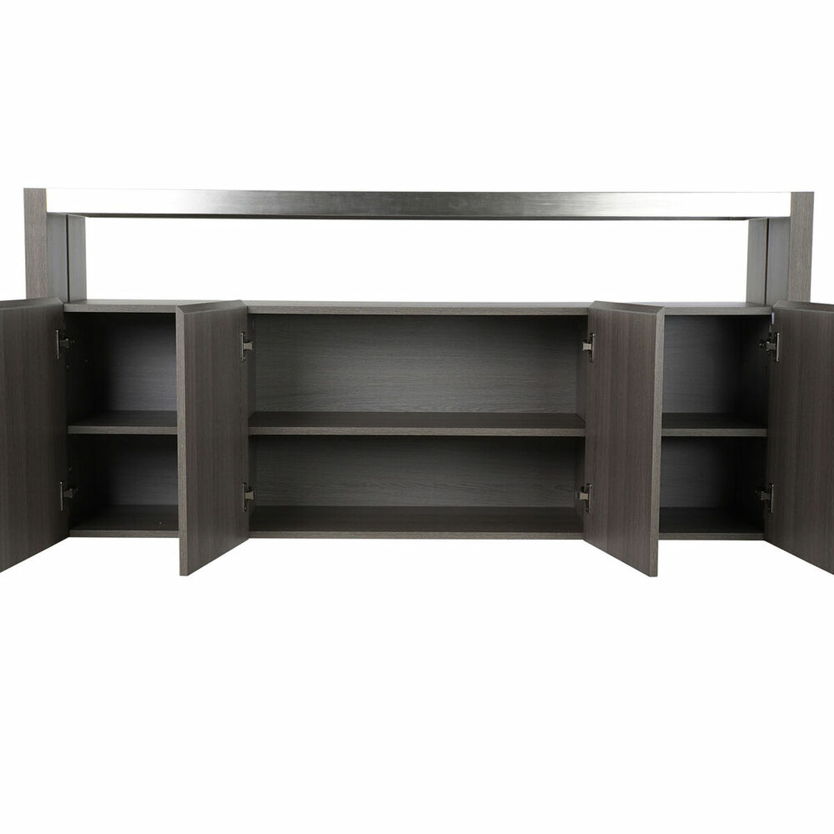Aparador DKD Home Decor   Gris Aluminio Cristal Roble Cristal Templado 165 x 39 x 76 cm