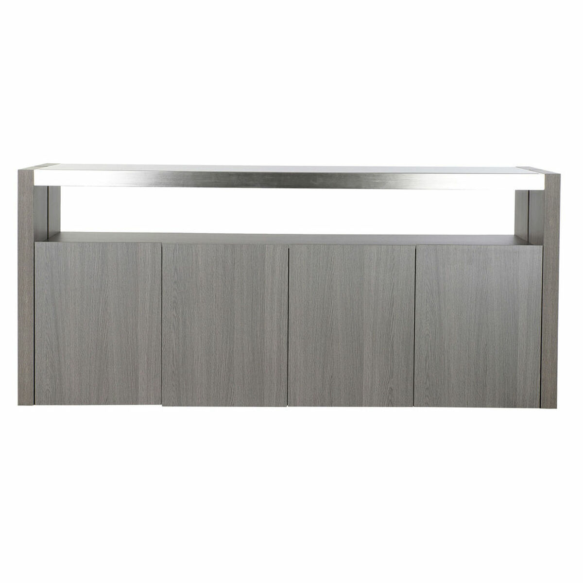 Aparador DKD Home Decor   Gris Aluminio Cristal Roble Cristal Templado 165 x 39 x 76 cm
