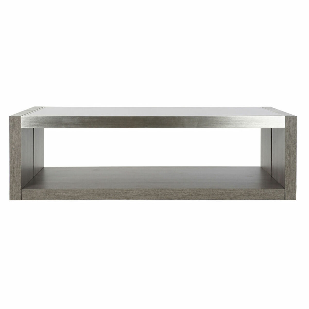 Mesa de Centro DKD Home Decor Cristal Aluminio Roble Cristal Templado (120 x 60 x 37,5 cm)
