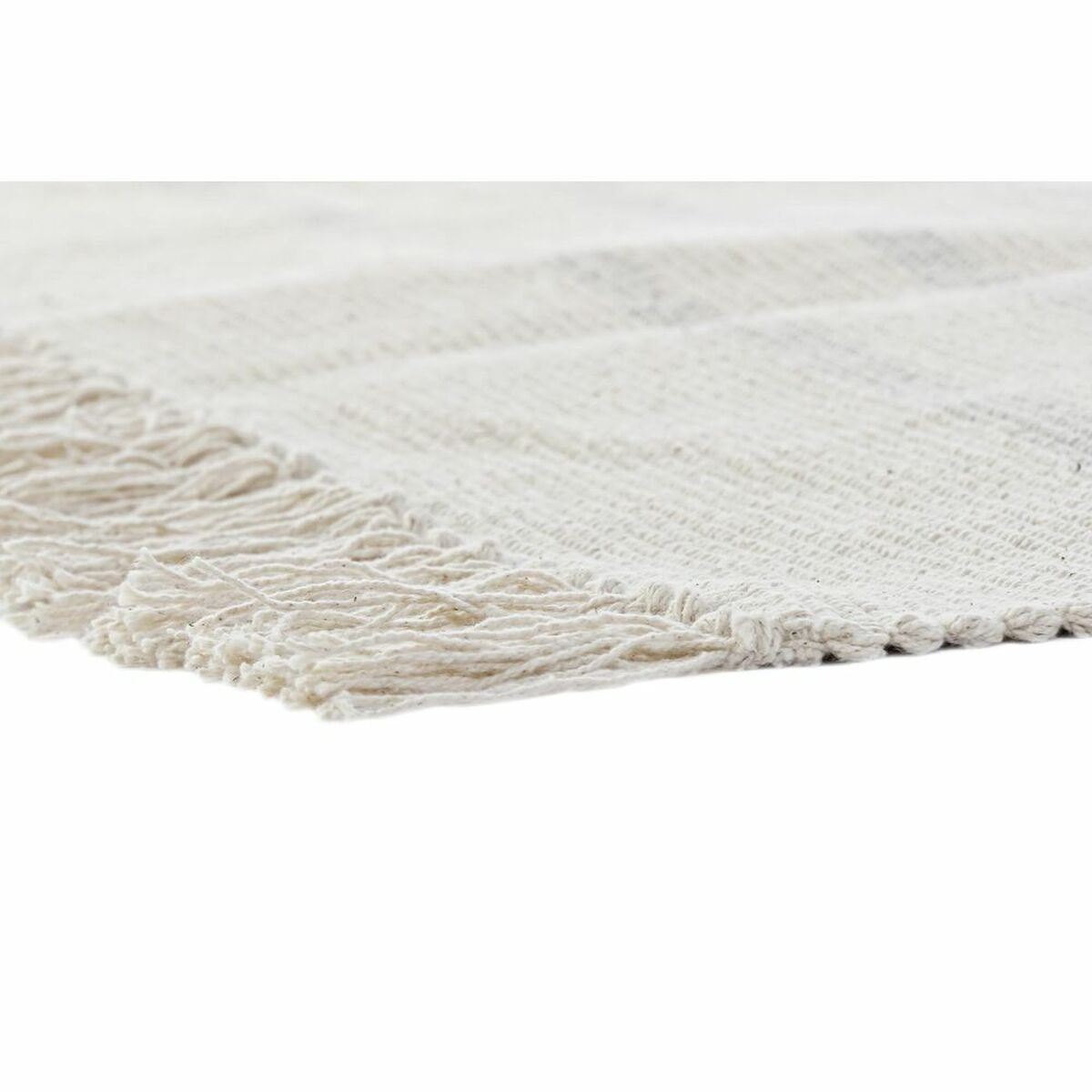 Alfombra DKD Home Decor 120 x 180 x 0,75 cm Gris Poliéster Blanco Flecos Boho (2 Unidades)