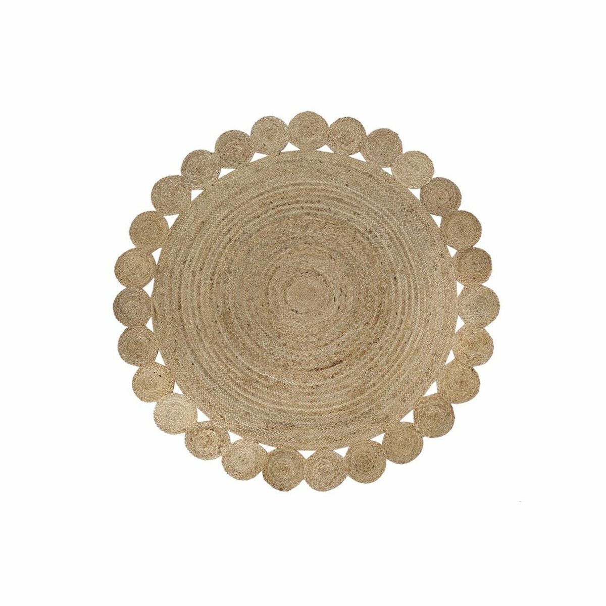 Alfombra DKD Home Decor 200 x 200 x 1 cm Natural Marrón Poliéster Jute