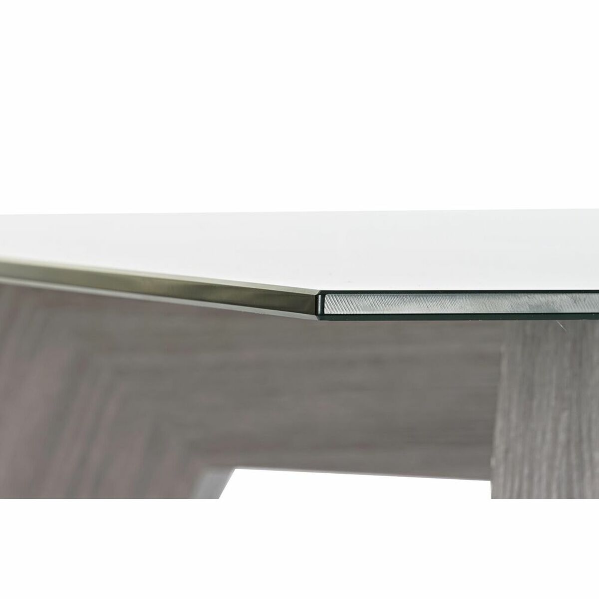 Mesa de Comedor DKD Home Decor Cristal Gris Transparente Madera MDF (160 x 90 x 75 cm)
