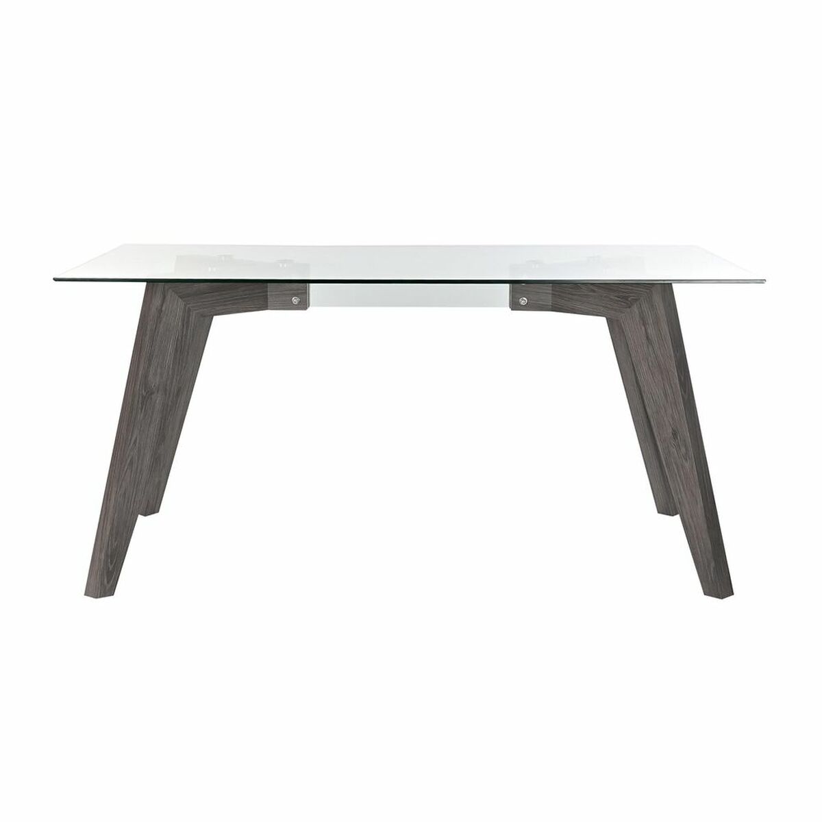 Mesa de Comedor DKD Home Decor Cristal Gris Transparente Madera MDF (160 x 90 x 75 cm)