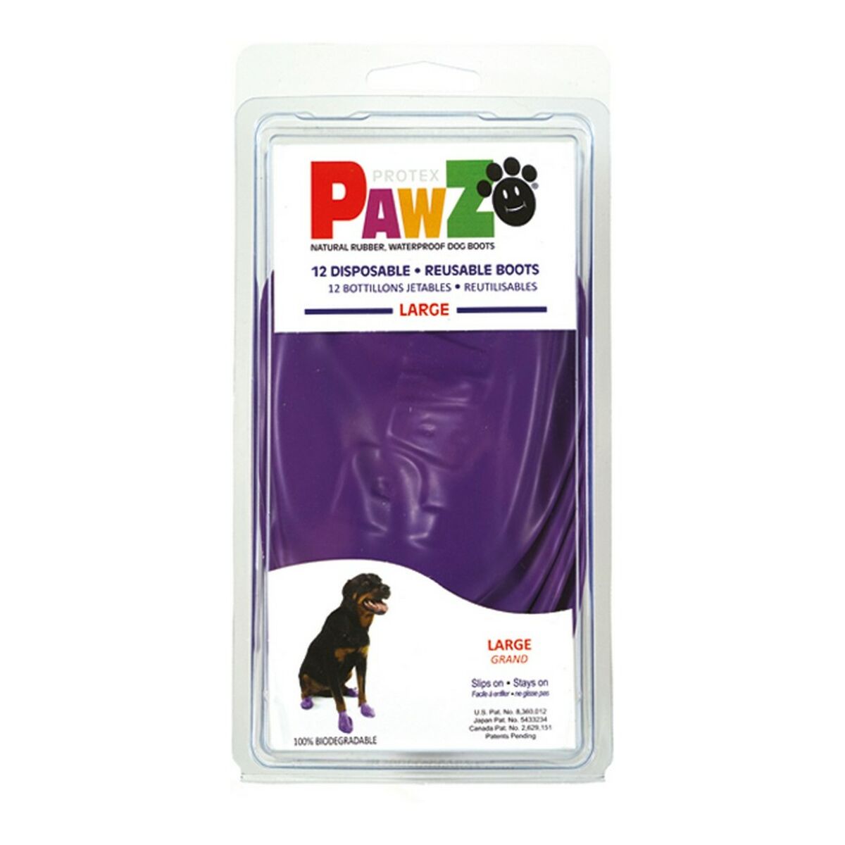 Botas Pawz Perro 12 Unidades Morado Talla L