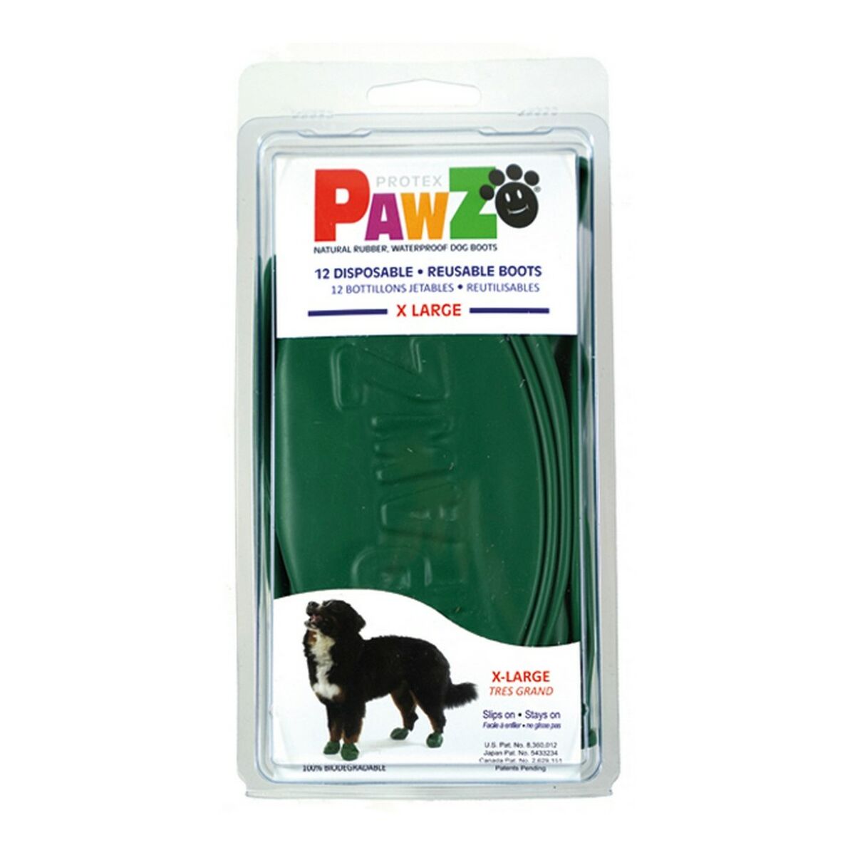 Botas Pawz Perro 12 Unidades Talla XL Verde