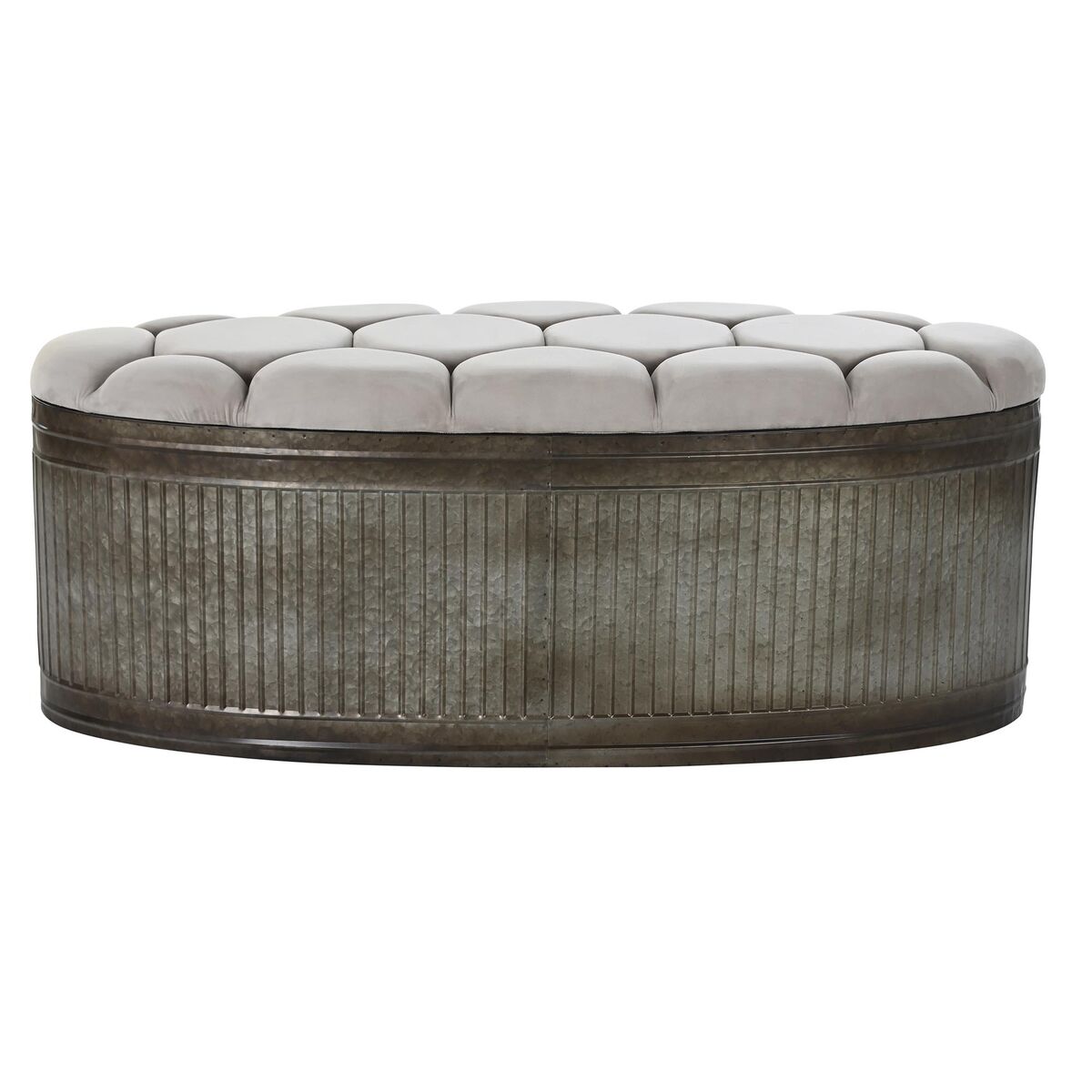 Banqueta DKD Home Decor   Beige Metal Poliéster Marrón oscuro (121 x 44 x 47,5 cm)