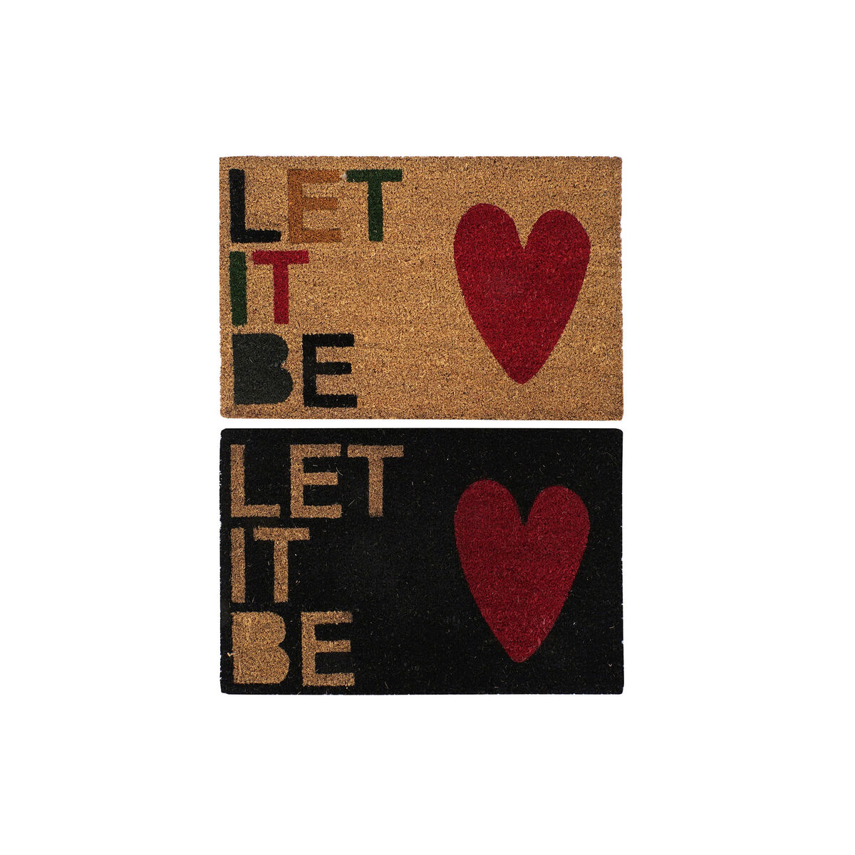 Felpudo DKD Home Decor Rojo Negro Marrón Goma 2 Unidades Fibra de coco (60 x 40 x 1,5 cm)