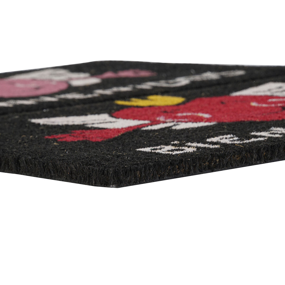 Felpudo DKD Home Decor Rojo Negro Rosa Goma Blanco 2 Unidades Fibra de coco (60 x 40 x 1,5 cm)