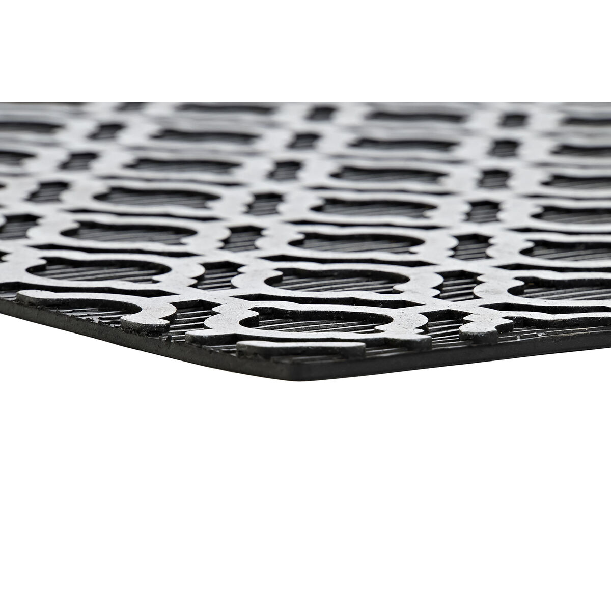 Felpudo DKD Home Decor Plateado Negro Dorado Goma Árabe 2 Unidades (75 x 45 x 0,5 cm)