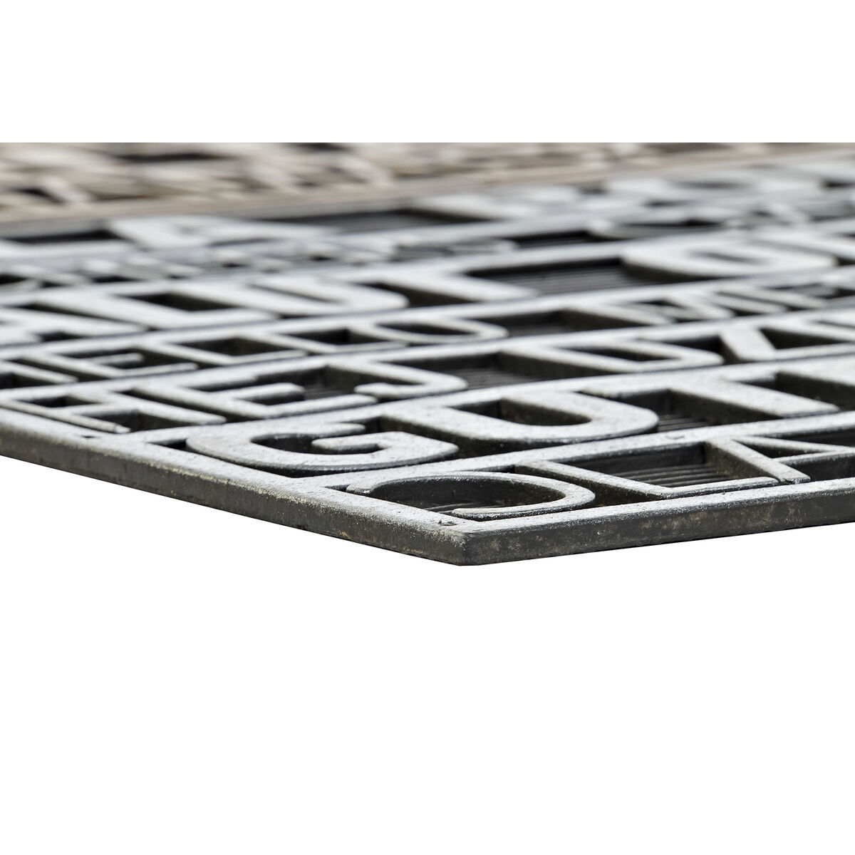 Felpudo DKD Home Decor Plateado Dorado Goma 2 Unidades Urbana (75 x 45 x 0,5 cm)