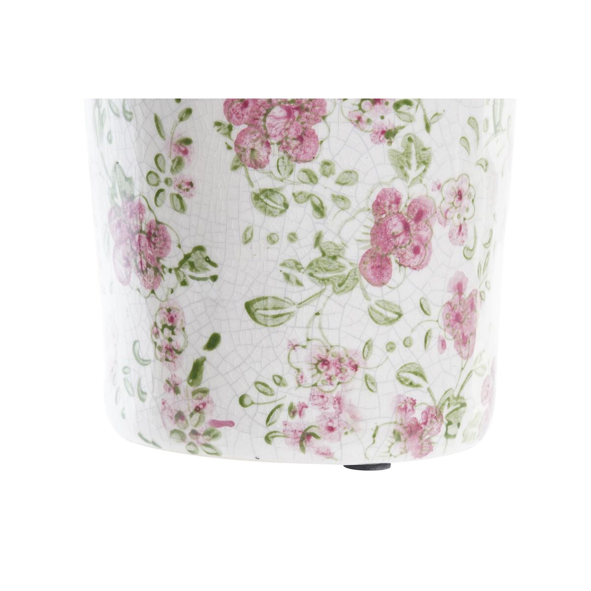 Jarrón DKD Home Decor Blanco Verde Granate Gres Shabby Chic (14 x 14 x 25 cm)