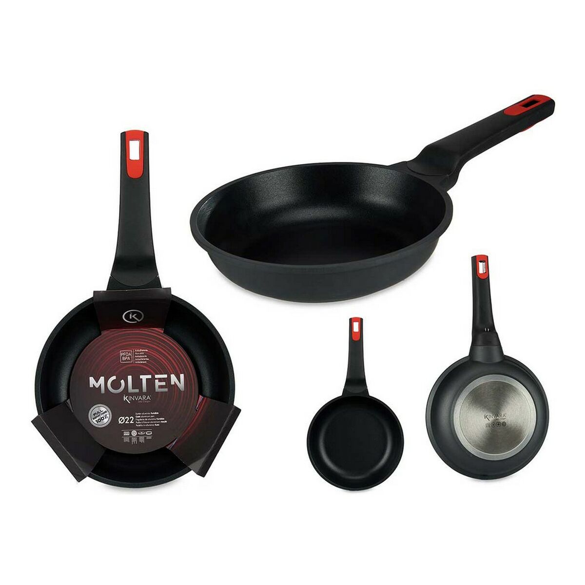 Sartén Kinvara Molten Negro Aluminio Plástico Baquelita Aluminio fundido
