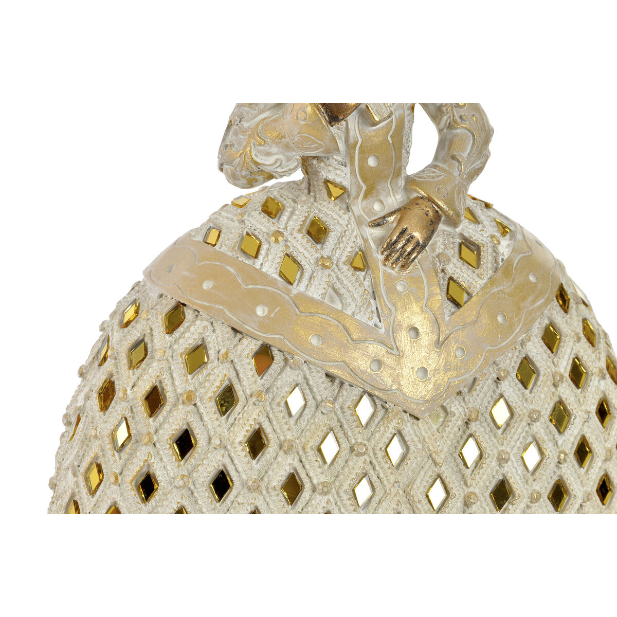 Figura Decorativa DKD Home Decor Espejo Beige Dorado Resina Dama Tradicional (18 x 13 x 23 cm) (3 Unidades)