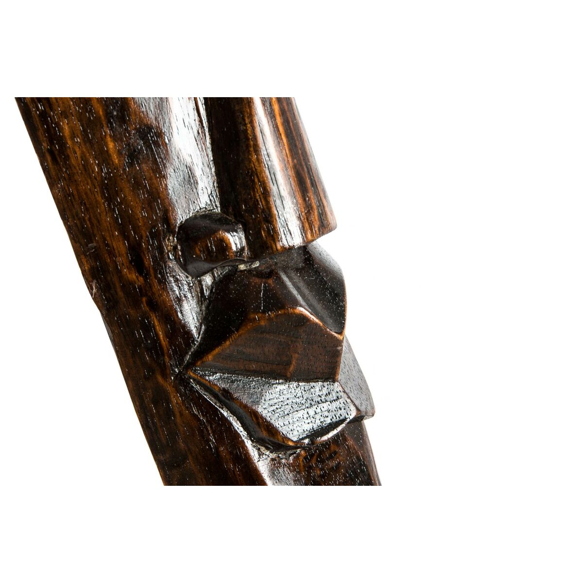 Decoración de Pared DKD Home Decor Beige Madera Marrón oscuro Máscara Tribal (15 x 6 x 100 cm) (4 Unidades)