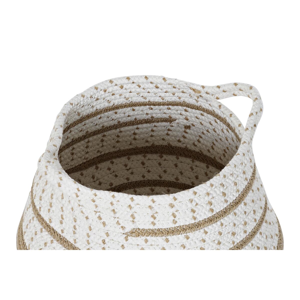 Juego de Cestas DKD Home Decor Blanco Marrón Gris Yute Jute (2 Piezas) (2 Unidades)