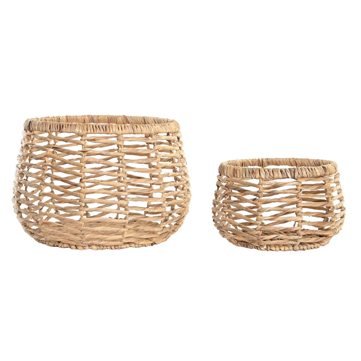 Juego de Cestas DKD Home Decor Natural Fibra natural Boho 48 x 48 x 33 cm 2 Piezas