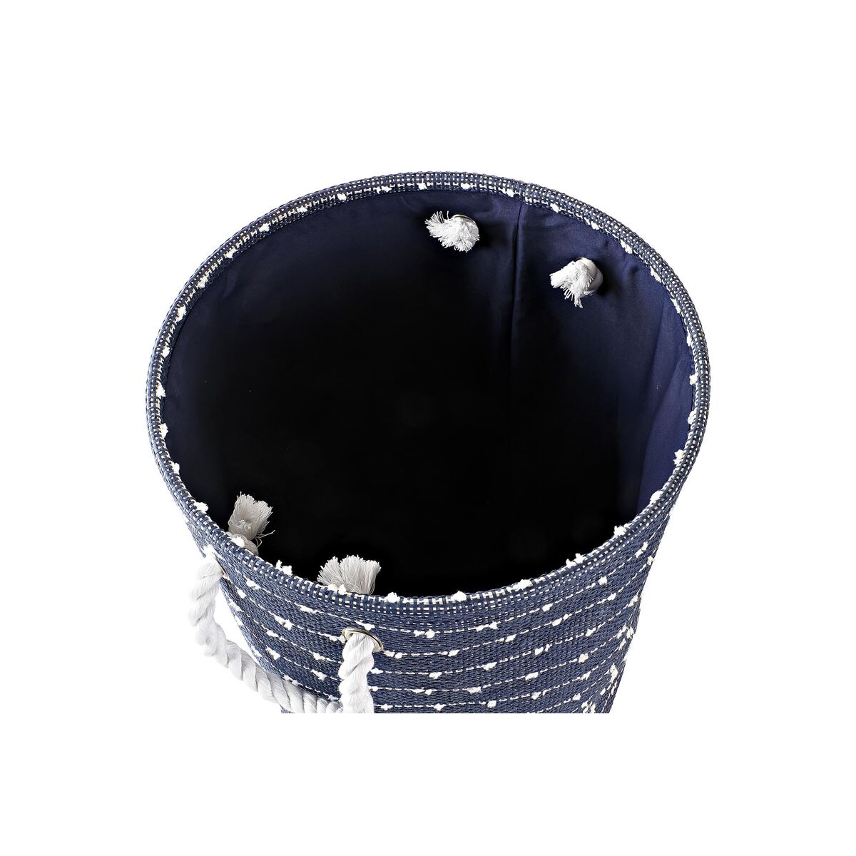 Juego de Cestas DKD Home Decor Blanco Azul marino 39 x 31 x 31 cm 2 Piezas