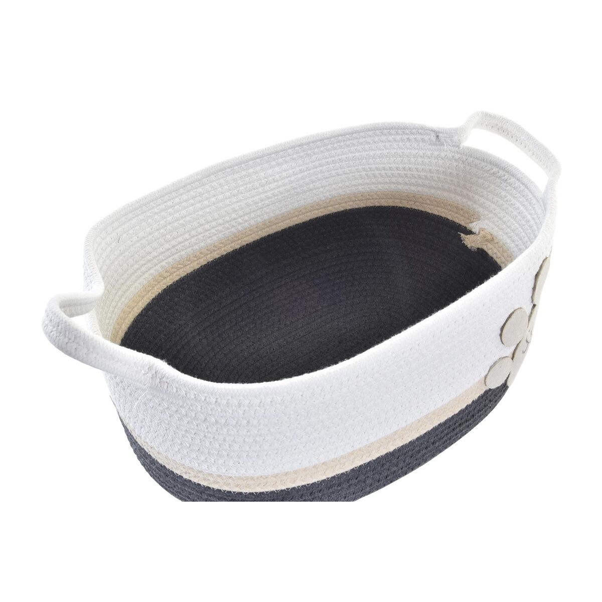 Juego de Cestas DKD Home Decor Blanco Gris Crema 60 x 31 x 25 cm 3 Piezas